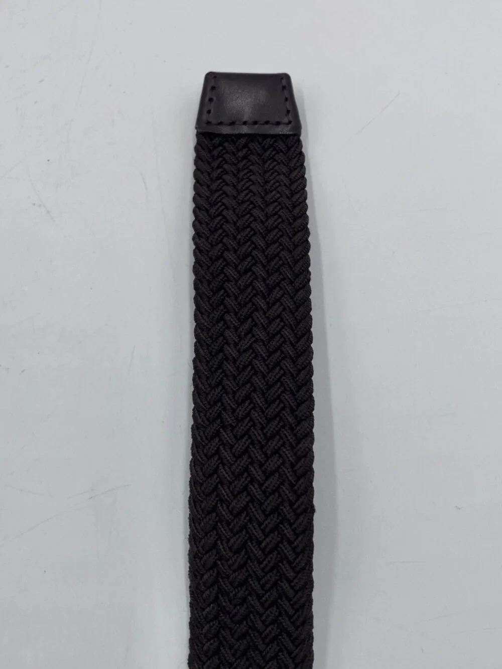 Elastic Fabric Braided Belt Stretch Woven Belt Brown Unisex Fits Up to 43